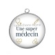 Pendentif Cabochon Argent - une super médecin