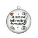 Pendentif Cabochon Argent - je suis une infirmière qui déchire