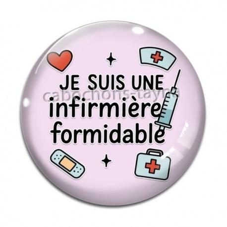 Cabochon Verre - je suis une infirmière qui déchire