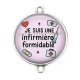 Connecteur Cabochon Argent - je suis une infirmière qui déchire