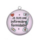 Pendentif Cabochon Argent - je suis une infirmière qui déchire