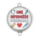 Connecteur Cabochon Argent - je suis une infirmière qui déchire
