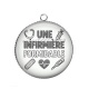 Pendentif Cabochon Argent - je suis une infirmière qui déchire