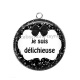 Pendentif Cabochon Argent - je suis délichieuse