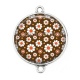 Connecteur Cabochon Argent - fleurs