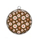 Pendentif Cabochon Argent - fleurs