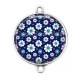 Connecteur Cabochon Argent - fleurs