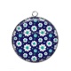Pendentif Cabochon Argent - fleurs