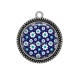 Pendentif Cabochon Argent - fleurs