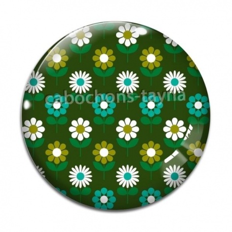 Cabochon Verre - fleurs