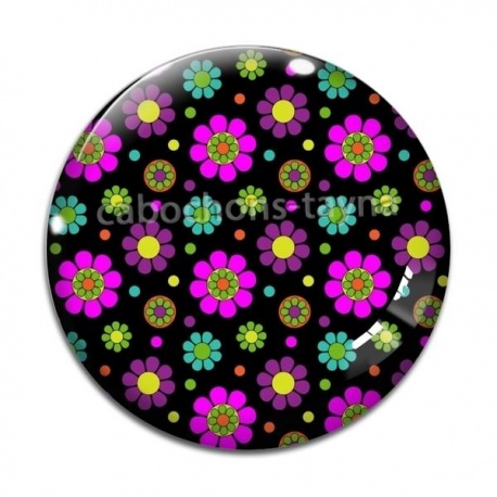Cabochon Verre - fleurs