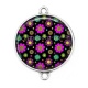 Connecteur Cabochon Argent - fleurs