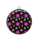 Pendentif Cabochon Argent - fleurs