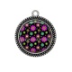 Pendentif Cabochon Argent - fleurs