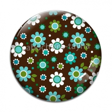 Cabochon Verre - fleurs