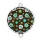 Connecteur Cabochon Argent - fleurs