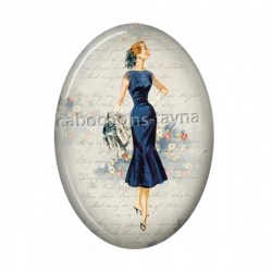 cabochon femme ovale verre ou résine