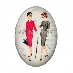 cabochon femme ovale verre ou résine