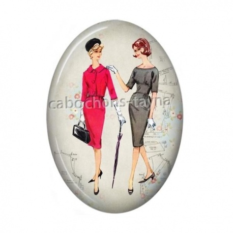 Cabochon Résine Ovale - femme