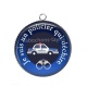 Pendentif Cabochon Argent - je suis un policier qui déchire