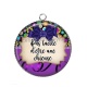 Pendentif Cabochon Argent - pas facile d'être une chieuse