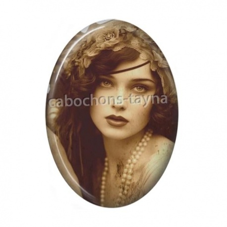 Cabochon Résine Ovale - roux