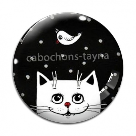 Cabochon Verre - chat