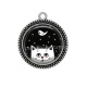 Pendentif Cabochon Argent - chat