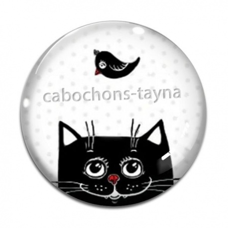 Cabochon Verre - chat