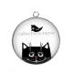 Pendentif Cabochon Argent - chat