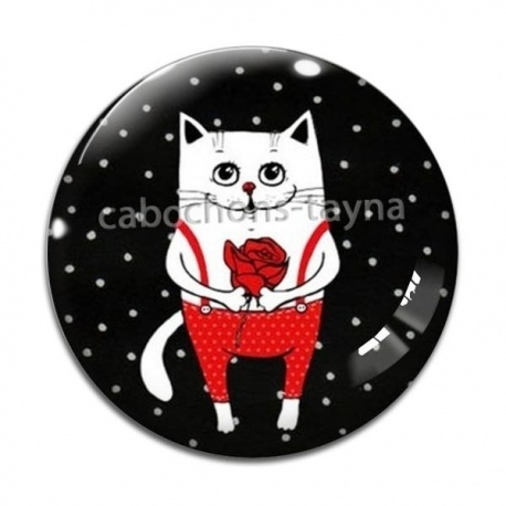 Cabochon Verre - chat