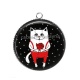 Pendentif Cabochon Argent - chat