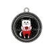 Pendentif Cabochon Argent - chat