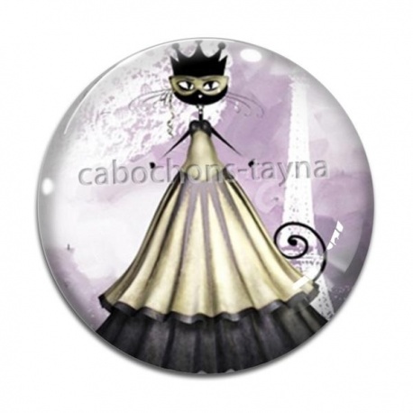 Cabochon Verre - chat