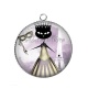 Pendentif Cabochon Argent - chat
