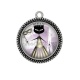 Pendentif Cabochon Argent - chat