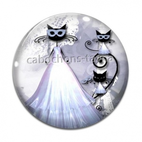 Cabochon Verre - chat