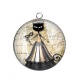 Pendentif Cabochon Argent - chat