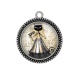 Pendentif Cabochon Argent - chat