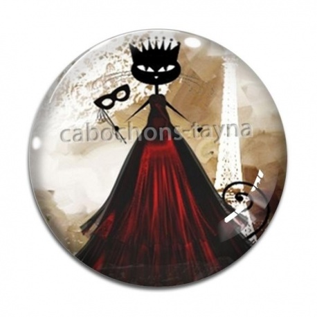 Cabochon Verre - chat