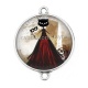 Connecteur Cabochon Argent - chat