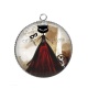 Pendentif Cabochon Argent - chat