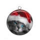 Pendentif Cabochon Argent - chat