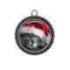 Pendentif Cabochon Argent - chat