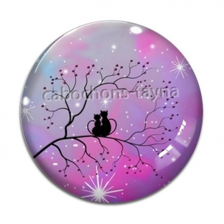 Cabochon Verre - chat