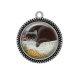 Pendentif Cabochon Argent - chat