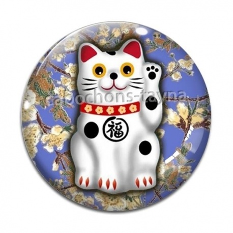 Cabochon Verre - chat chinois