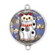 Connecteur Cabochon Argent - chat chinois