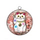 Pendentif Cabochon Argent - chat chinois