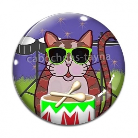 Cabochon Verre - chat